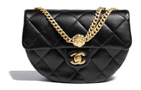 CHANEL Chain Horse Saddle Messenger Bag Shoulder Bag Crossbody Bag Mini Women's Black