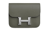 HERMES Constance Slim Epsom Calfskin Clutches Wallets Women's 0L Grismeyer Rain Cloud Gray