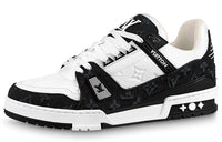 LOUIS VUITTON Trainer Low-Top Stylish Skateboarding Shoes Unisex White Black Panda