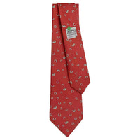 HERMES Mulberry Silk Ties Men's Red