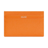 CELINE Cow Leather Card Holder Medium Size Men's Neon Orange