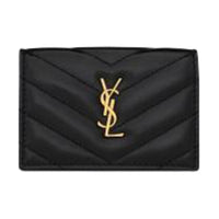 SAINT LAURENT Lambskin Wallet Women's Black