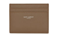 SAINT LAURENT Cow Leather Card Holder Men's Dark Wood Color