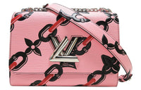 LOUIS VUITTON Twist Epi Leather Shoulder Bag Crossbody Bag Medium Size Women's Pink/Black