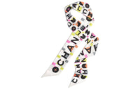 CHANEL Silk Scarves Unisex White