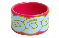 HERMES Lacquered Wood Bangles Women's Red