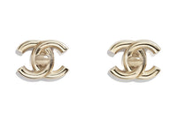 CHANEL Stud Earrings Women's Gold 1.6*1.2cm