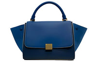 CELINE Cow Leather Wings Bag Handbag Shoulder Bag Crossbody Bag Medium Size Women's Blue