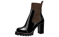 LOUIS VUITTON Star Trail Ankle Boots 8.5cm Women's Black