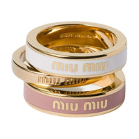 MIU MIU Metal Rings Unisex White Gold/Orchid Blossom Pink