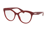 MIU MIU Acetate Irregular Shape Eyeglass Frames Women's Red
