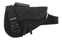 DIOR Oblique Printed Canvas Saddle Bag Shoulder Bag Crossbody Bag Women's Black