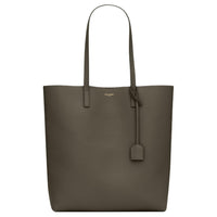 SAINT LAURENT Leather Tote Bag, Shopping Bag, Shoulder Bag Regular Women's Olive Green