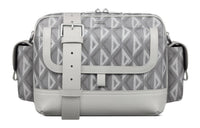 DIOR Smooth Calf Leather One Shoulder Handbag Crossbody Bag Regular Men's Gray