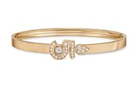 CHANEL 18K Gold Diamonds Bangles Women's Gold