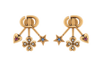 DIOR Metal Stud Earrings Women's Gold