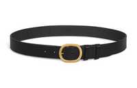 CELINE Metal Buckle Pin Buckle Leather Belts Women's Black