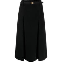 SAINT LAURENT Wool-blend A-line Midi Skirt