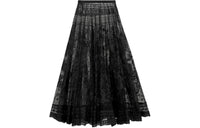 DIOR Flared Midi Skirt Casual Long Skirts Women's Black