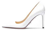 PRADA Patent Slim Heel High Heels 9.5cm Women's White