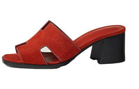 HERMES Helia Slide Slippers Women's Orange Pudding