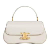 CELINE Calfskin Shoulder Bag, Crossbody Bag, Handbag Women's Ecru