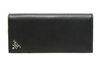 PRADA Cow Leather Wallet Men's Black