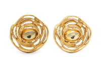 SAINT LAURENT Pre-Owned 1980 Large Floral Clip-on Earrings