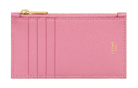 CELINE Grained Calfskin Coin Purses Card Holders Women's Pink