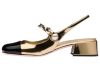 MIU MIU Block Heel High Heels 3.5cm Women's Platinum