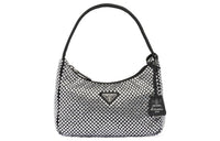 PRADA Satin Fabric Hobo Bag Shoulder Bag Handbag Shoulder Bag Mini Women's Black