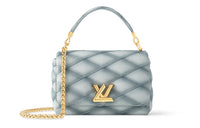 LOUIS VUITTON Lambskin Shoulder Bag Crossbody Bag Handbag Medium Size Women's Light Gray