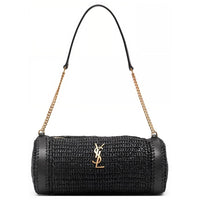 SAINT LAURENT Sade Series Raffia Crossbody Bag, Shoulder Bag Unisex Black