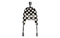 CELINE Peruvian Beanie In Checked Alpaca Wool
