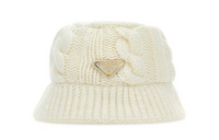 PRADA Wool Bucket Hats Unisex Beige