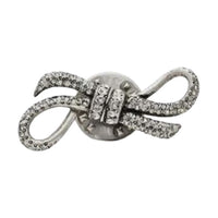 SAINT LAURENT Faux Crystal Brass Glass Brooches Men Silver