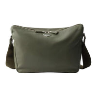 PRADA Cow Leather Shoulder Bag Medium Size Men's Dark Olive Green