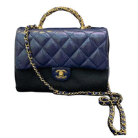 CHANEL Lambskin Shoulder Bag, Crossbody Bag Mini Women's Blue