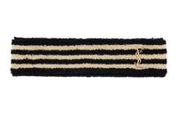 SAINT LAURENT Cotton Hair Band Women's Black/Beige