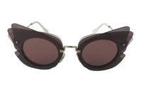 MIU MIU Metal Irregular Shape Sunglasses Women's Red