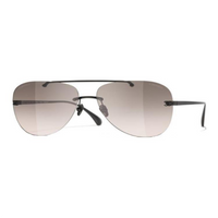 CHANEL Titanium Alloy Aviator Sunglasses Unisex Black