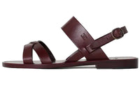 CELINE Lerins Strap Sandals Women's Burgundy Red