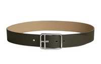 HERMES Double-Sided Design Pin Buckle Leather Belts Men's Gray Green/Beige Width: 3.8cm