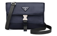 PRADA Re-Nylon Recycled Nylon And Saffiano Leather Cell Phone Pouch Men's Blue