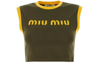 MIU MIU Tank Tops Women's Olive Green