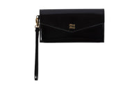 MIU MIU Patent Leather Card Holder Women's Black & Red