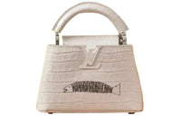 LOUIS VUITTON Frank Gehry Collaboration Capucines Crocodile Leather Handbag Women's White