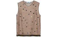 PRADA Jewel Embellished Open-Back Tank Top