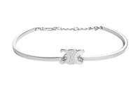CELINE Triomphe Articulated Bracelet In Brass With Rhodium Finish