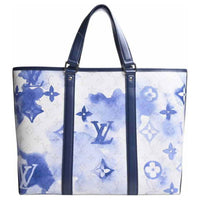 LOUIS VUITTON PVC Tote Bag Shopping Bag Handbag Women's Blue